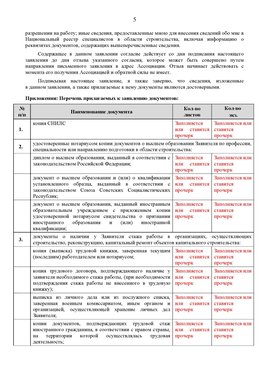 Образец заполнения заявления в НРС строителей. Страница 5 Курганинск Специалисты для СРО НРС - внесение и предоставление готовых